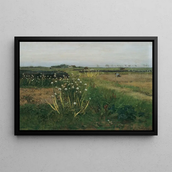 Field of blooming onions - Eugen Jettel — framed artwork on a wall