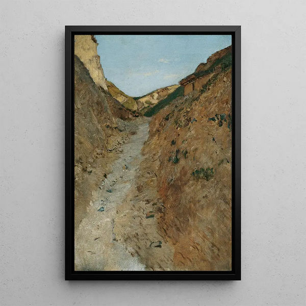 The Path in the Quarry - Eugen Jettel — framed artwork on a wall