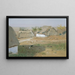Village scene with straw huts at Staatz - Eugen Jettel — framed artwork on a wall