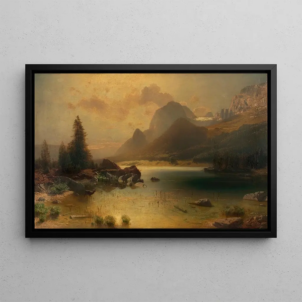 Hintersee near Berchtesgaden - Eugen Jettel — framed artwork on a wall