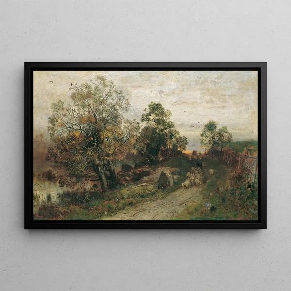 Moonrise Painting - Eugen Jettel — framed artwork on a wall