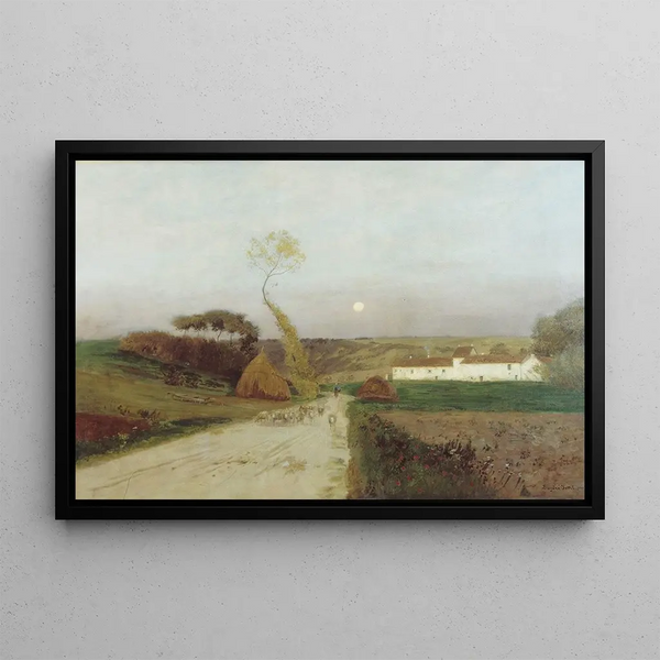 Moonrise Painting - Eugen Jettel — framed artwork on a wall