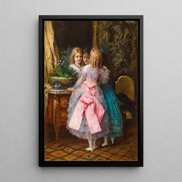 In their finest dresses - Eugen Joseph Lejeune — framed artwork on a wall