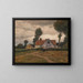 a Farm in a Stormy Landscape - Eugen Kampf — framed artwork on a wall
