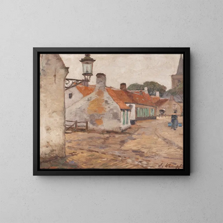 View of a Village - Eugen Kampf — framed artwork on a wall