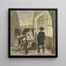 Three soldiers from the time of the Thirty Years' War in a room with a woman - Eugen Klimsch — framed artwork on a wall