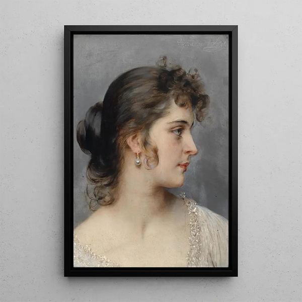 Portrait of a Lady - Eugen von Blaas — framed artwork on a wall
