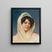 Portrait of a young woman with a veil - Eugen von Blaas — framed artwork on a wall