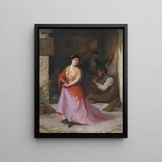A Dance - Eugen von Blaas — framed artwork on a wall