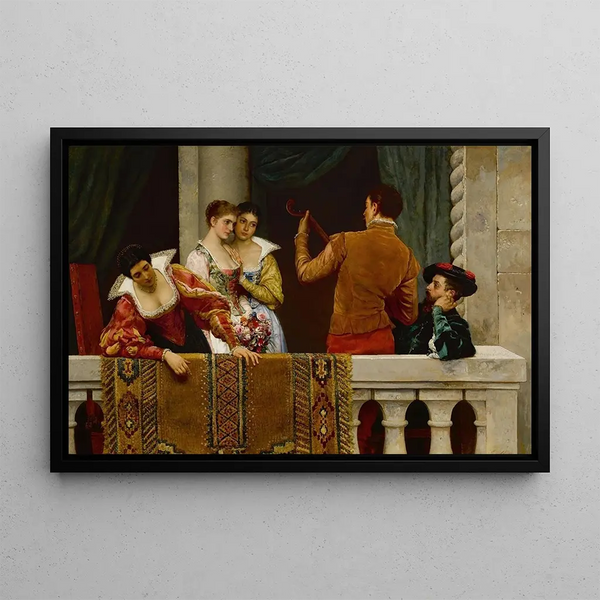 Day of Celebration in Venice - Eugen von Blaas — framed artwork on a wall