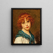 Girl with a Blue Scarf - Eugen von Blaas — framed artwork on a wall
