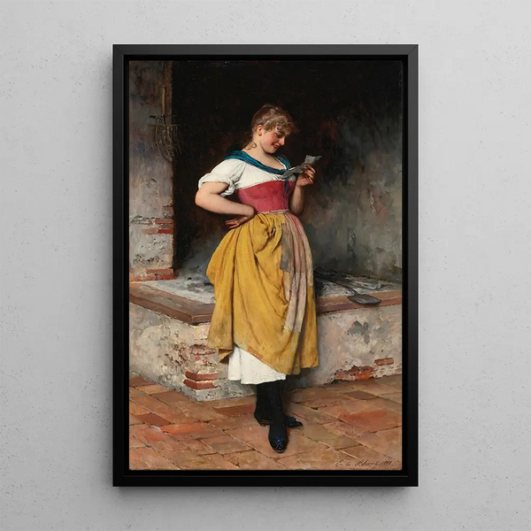 Good news - Eugen von Blaas — framed artwork on a wall