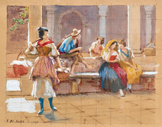 Study of Gossip for the Pettegolezzo - Eugen von Blaas — artwork view