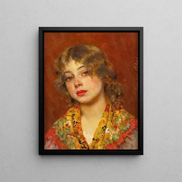 Girl Gypsy - Eugen von Blaas — framed artwork on a wall