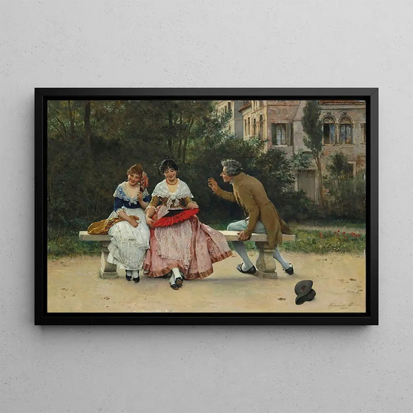 In the park - Eugen von Blaas — framed artwork on a wall