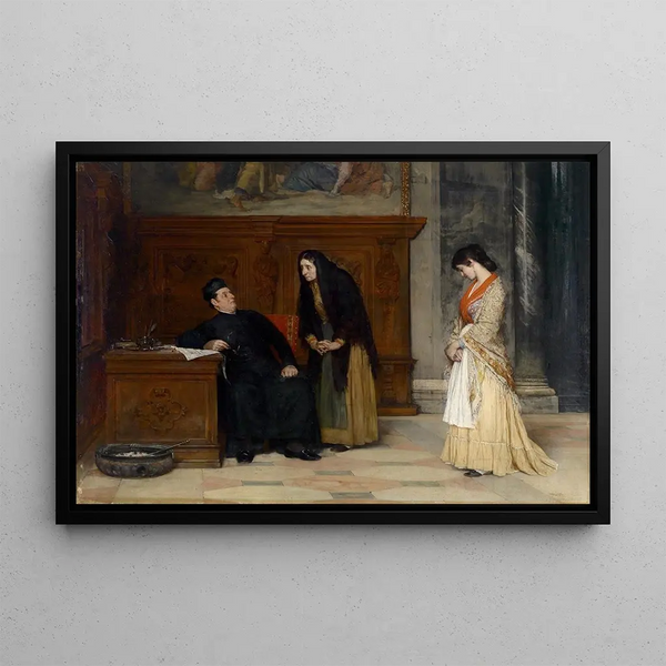 In the sacristy - Eugen von Blaas — framed artwork on a wall