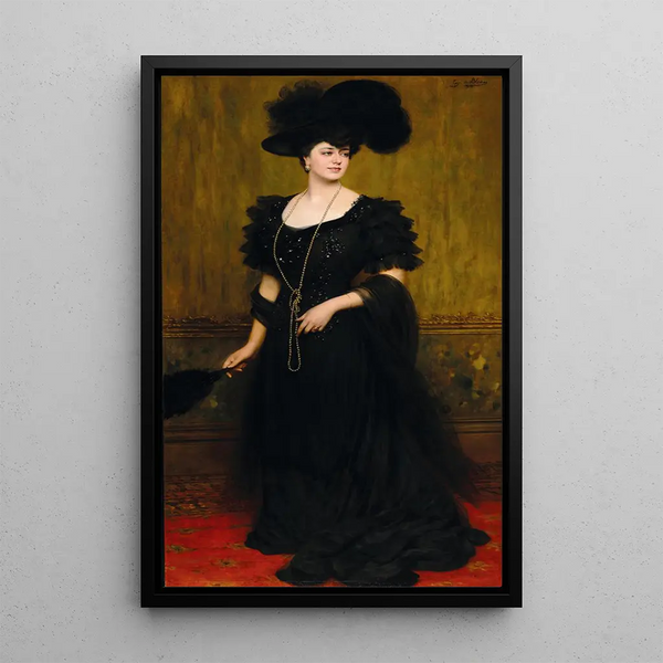 Portrait of Madame Lebreton - Eugen von Blaas — framed artwork on a wall