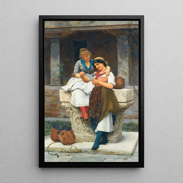 La Lettre d'amour - Eugen von Blaas — framed artwork on a wall