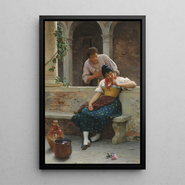 La Proposition - Eugen von Blaas — framed artwork on a wall