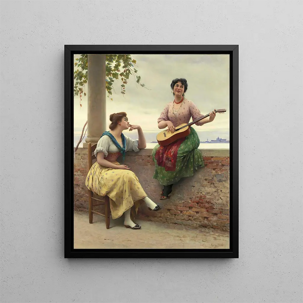 Venetian Melody Painting - Eugen von Blaas — framed artwork on a wall