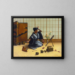 a Japanese bedroom - Eugène Armand Lachaise — framed artwork on a wall