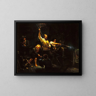 Indian Attack - Eugene Benson — framed artwork on a wall