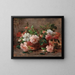 A basket with roses - Eugène Petit — framed artwork on a wall