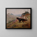 Landscape painting with a spaniel and a setter - Eugène Petit — framed artwork on a wall