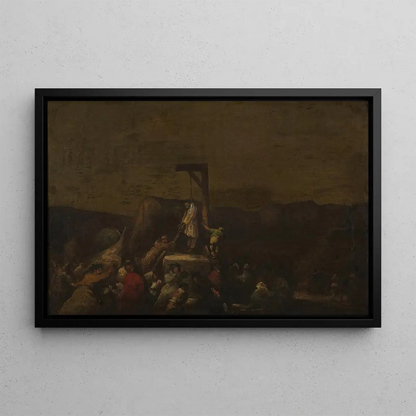 The Hanging - Eugenio Lucas Velázquez — framed artwork on a wall