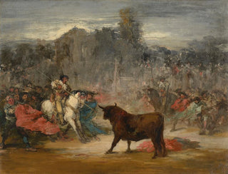 Varilargueros harcelant le taureau - Eugenio Lucas Velázquez — artwork view