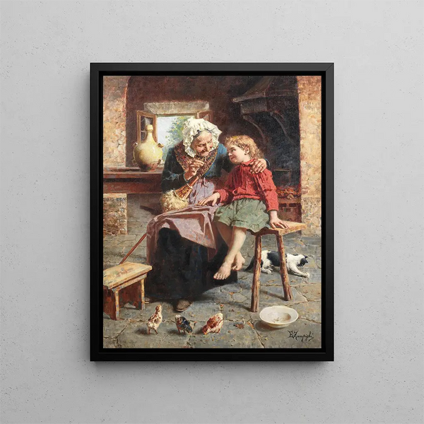 Tales of Grandmothers - Eugenio Zampighi — framed artwork on a wall