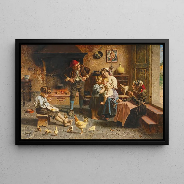 The New Baby - Eugenio Zampighi — framed artwork on a wall