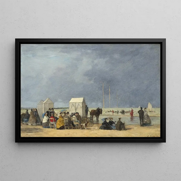 L'heure du bain à Deauville - Eugène Boudin — framed artwork on a wall