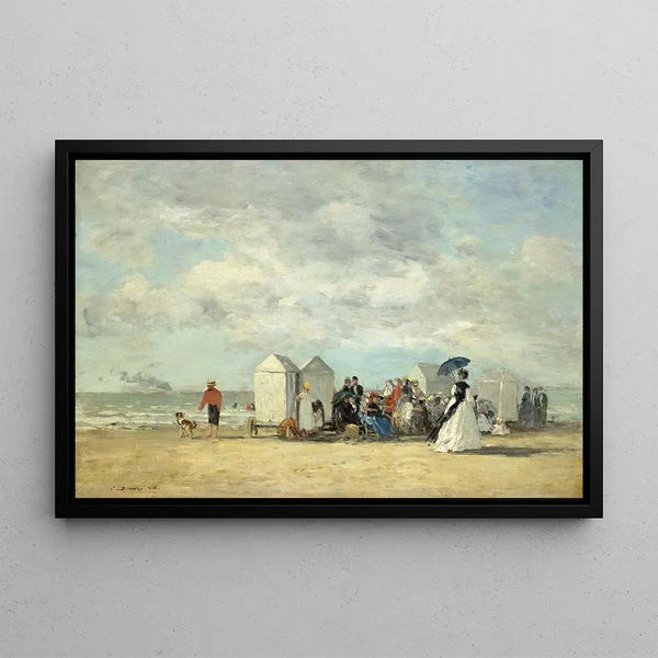 Beach scene painting - Eugène Boudin — framed artwork on a wall