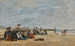 Berck painting, group of sitting fisherwomen on the beach - Eugène Boudin — artwork view