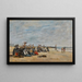 Berck painting, group of sitting fisherwomen on the beach - Eugène Boudin — framed artwork on a wall