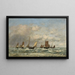 Berck, the departure of the boats - Eugène Boudin — framed artwork on a wall