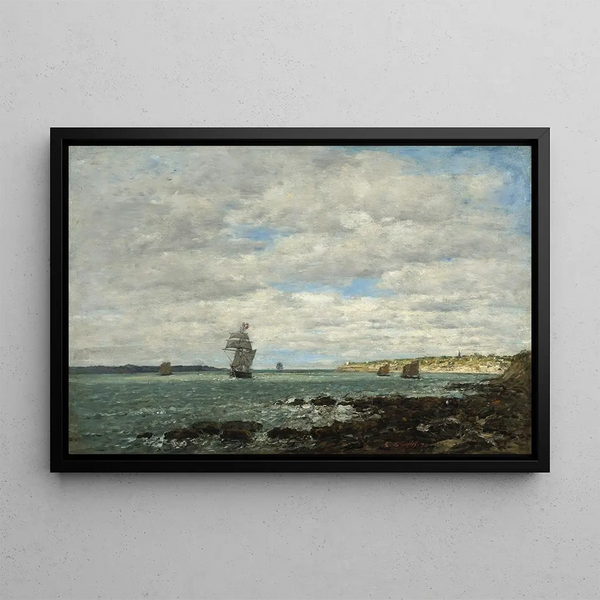Côte de Bretagne - Eugène Boudin — framed artwork on a wall