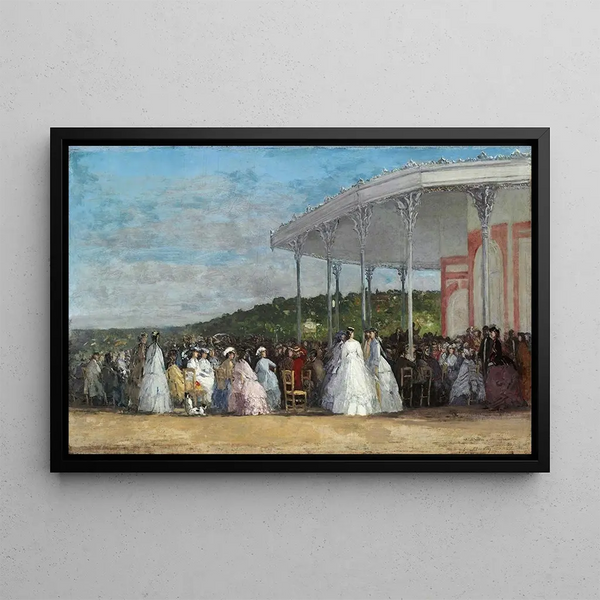 Concert at the Deauville Casino - Eugène Boudin — framed artwork on a wall
