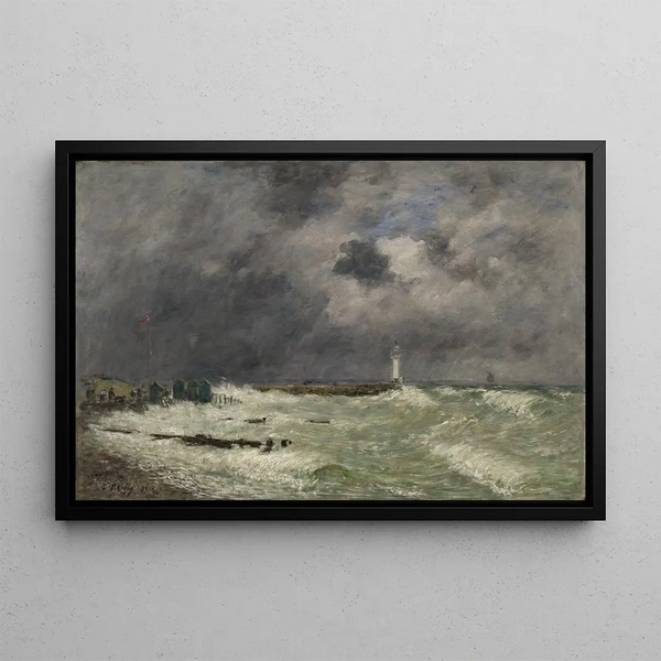Coup de Vent devant Frascati, Le Havre - Eugène Boudin — framed artwork on a wall