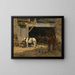 a Cour et curie d'un loueur painting - Eugène Boudin — framed artwork on a wall