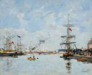 Deauville painting, the Mare Haute basin - Eugène Boudin — artwork view