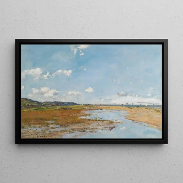 Deauville Le Rivage - Eugène Boudin — framed artwork on a wall