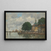 Dordrecht painting, a port quay - Eugène Boudin — framed artwork on a wall