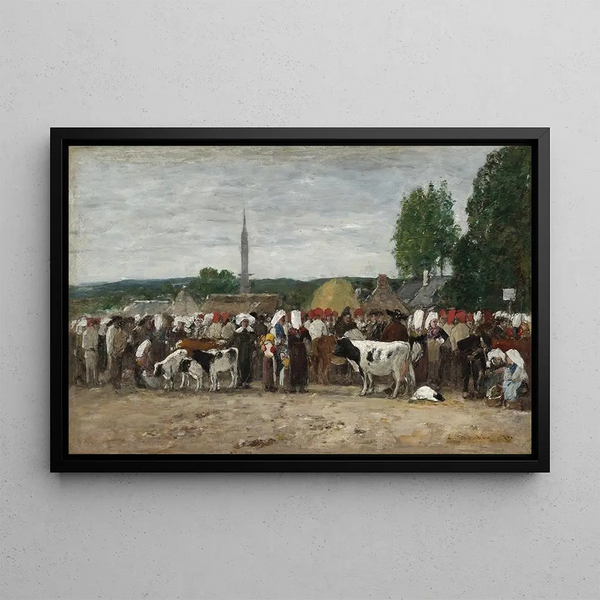 Fair in Brittany - Eugène Boudin — framed artwork on a wall