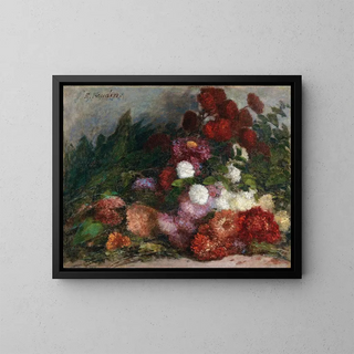 Bouquet of Flowers - Eugène Boudin — framed artwork on a wall