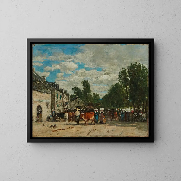 Fair in Brittany - Eugène Boudin — framed artwork on a wall