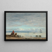 Honfleur Painting, fishermen on the beach - Eugène Boudin — framed artwork on a wall