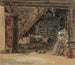 Interior Breton painting, watercolor - Eugène Boudin — artwork view