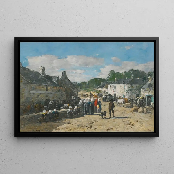 Fair Day in Brittany - Eugène Boudin — framed artwork on a wall